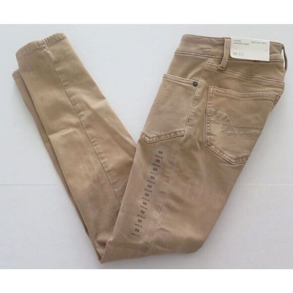 American Eagle Womens Sz 00 Lt. Brown Ne(x)t Level Stretch Hi-Rise Jegging Jeans - Picture 7 of 9